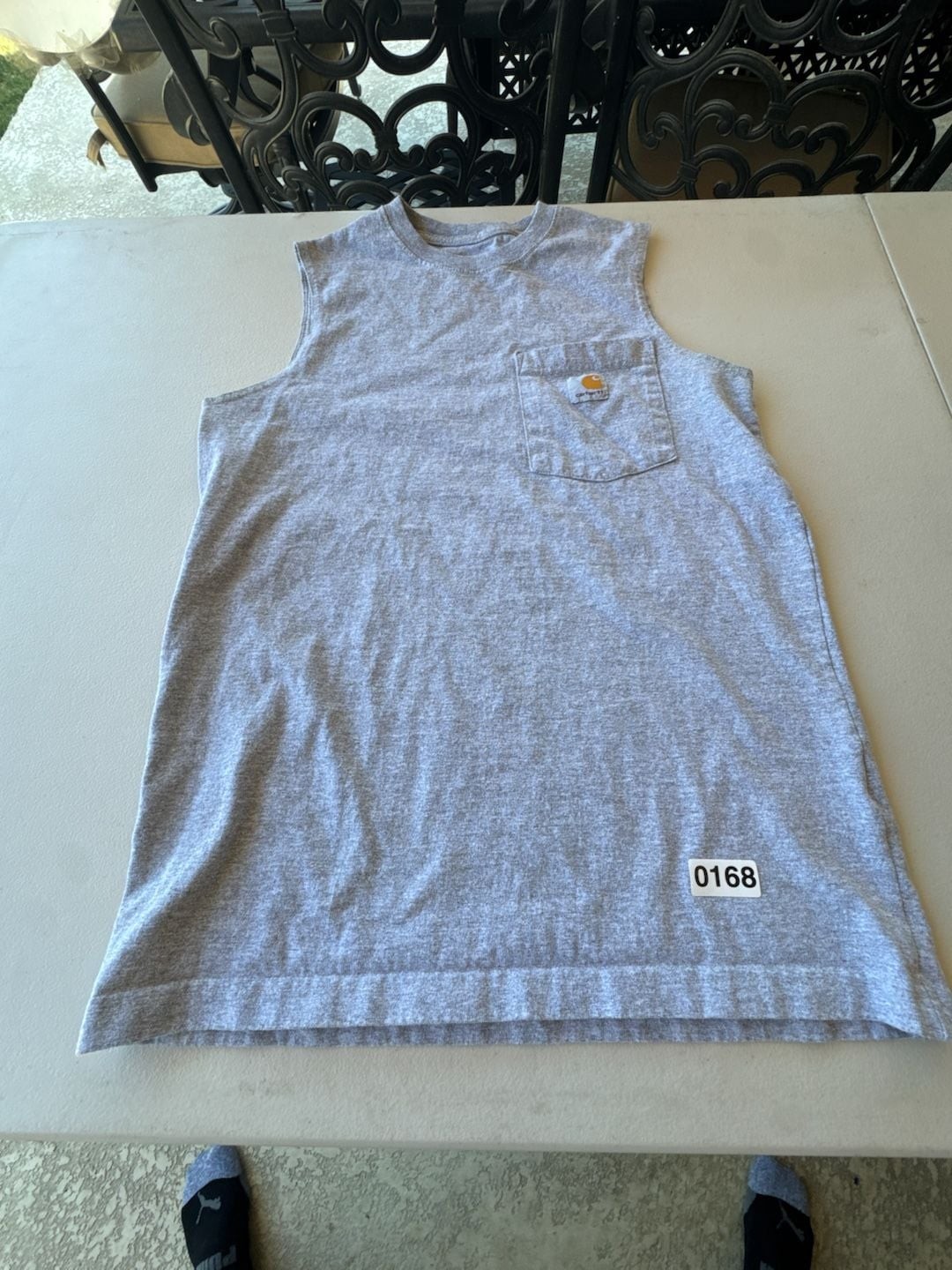 Carhartt Men’s Relaxed Fit Sleeveless Pocket T-Shirt Heather Gray