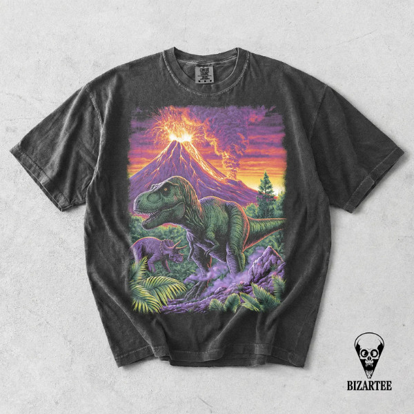 Vintage 90s Dinosaur TShirt – Prehistoric Triceratops, Y2k Grunge Shirt