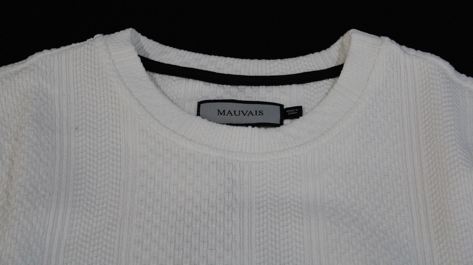Mauvais Men’s Easy Care Cedro Slim Fit Textured Tee Shirt BL1 White Small NWT