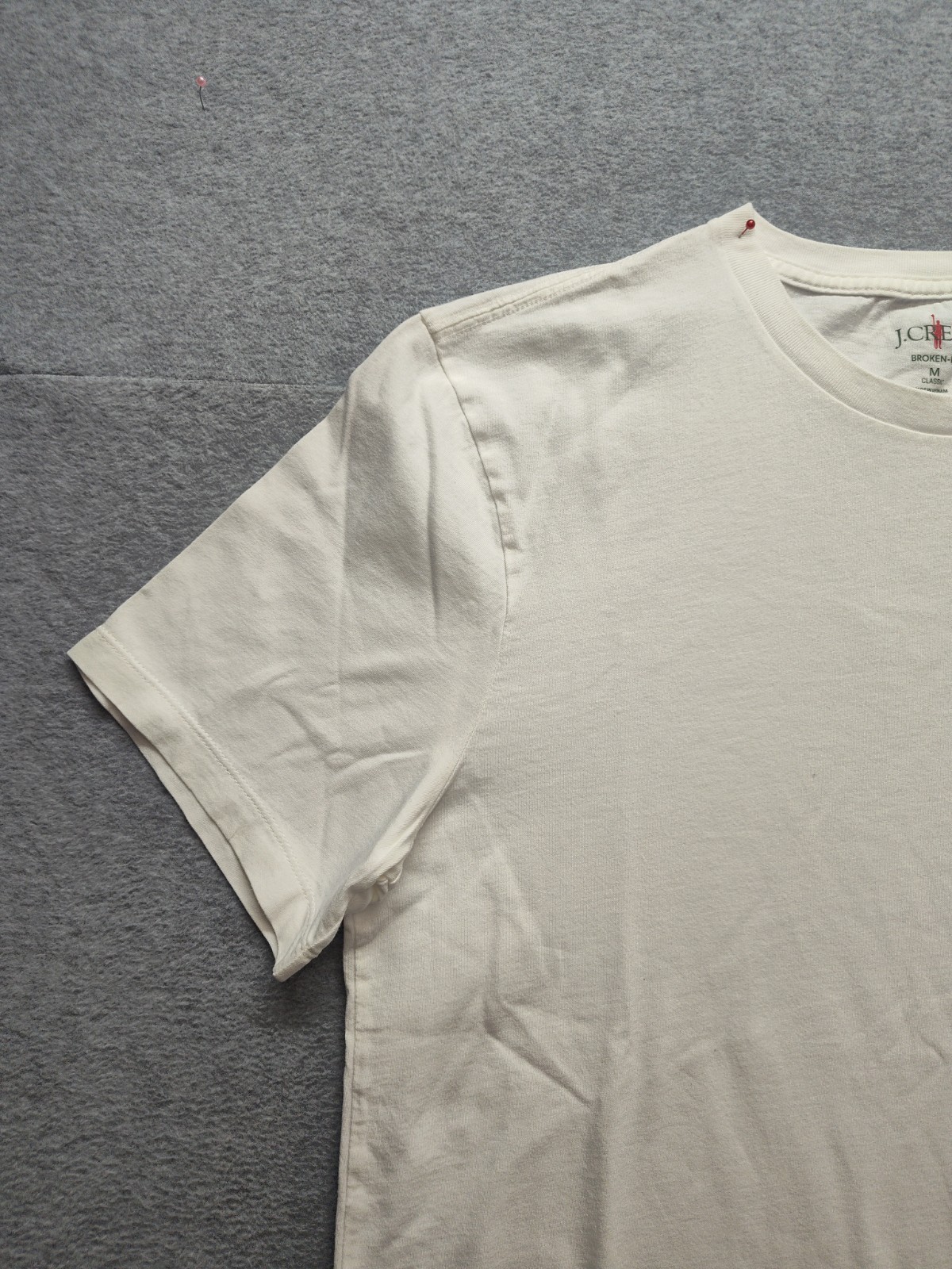 J Crew Men T Shirt M White 100% Cotton Classic Fit Short Sleeve Crew Neck Tee