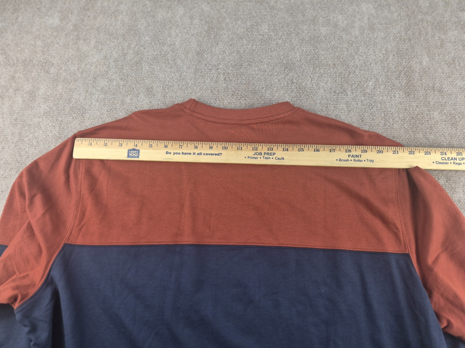 Orvis Midweight T-shirt Men Sz XXL Dark Navy/Peach Long Sleeves Cotton Pocket