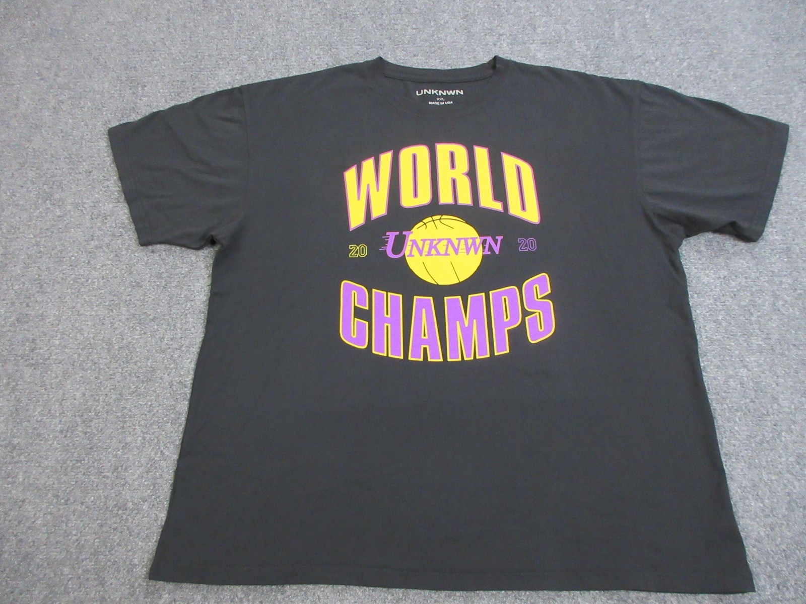 UNKNWN Shirt Mens 2XL Black World Champs Basketball Graphic Tee Made In USA