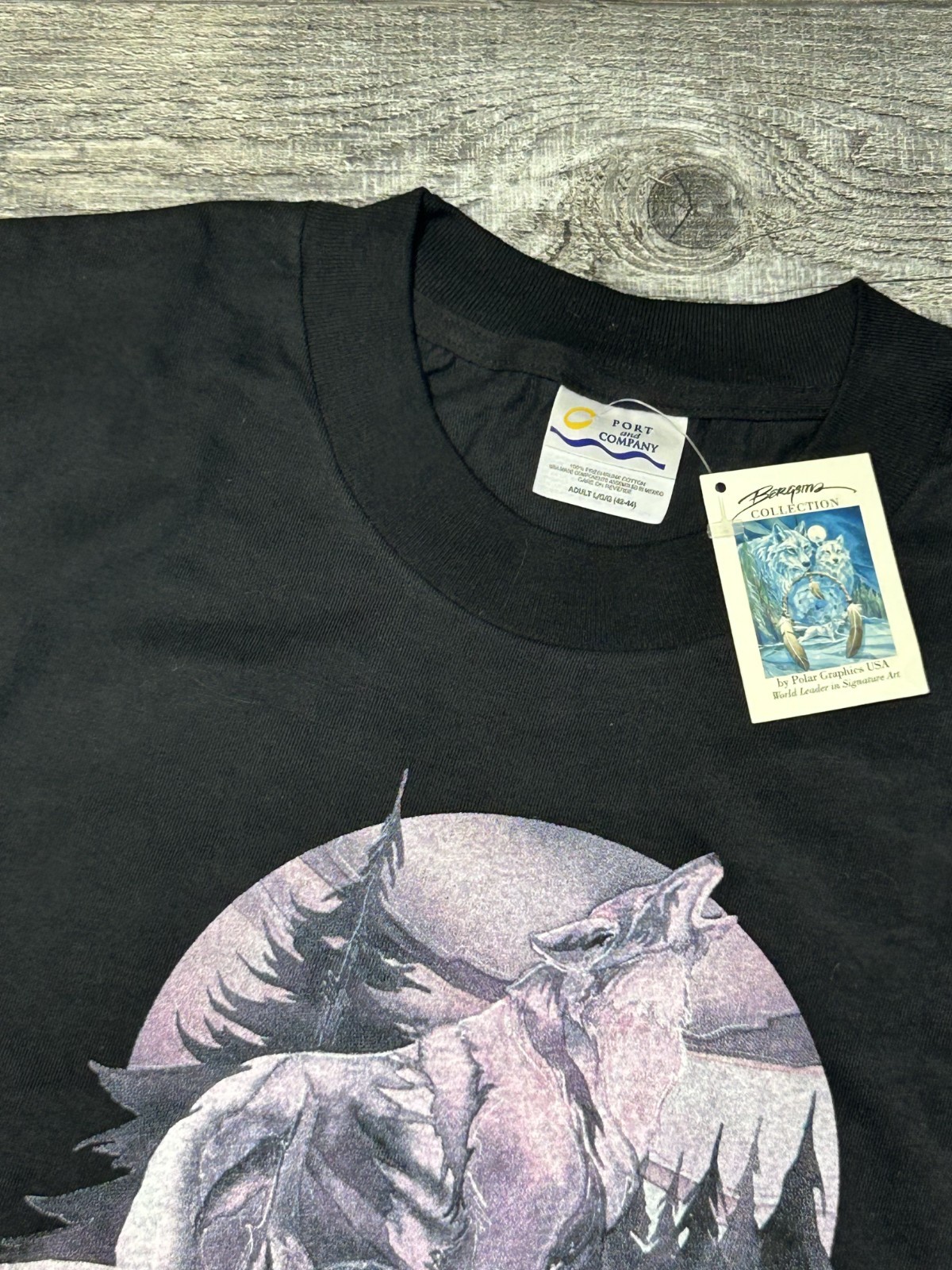 NWT Vintage 90’s Jody Bergsma Polar Graphics Native Wolf Nature Shirt L