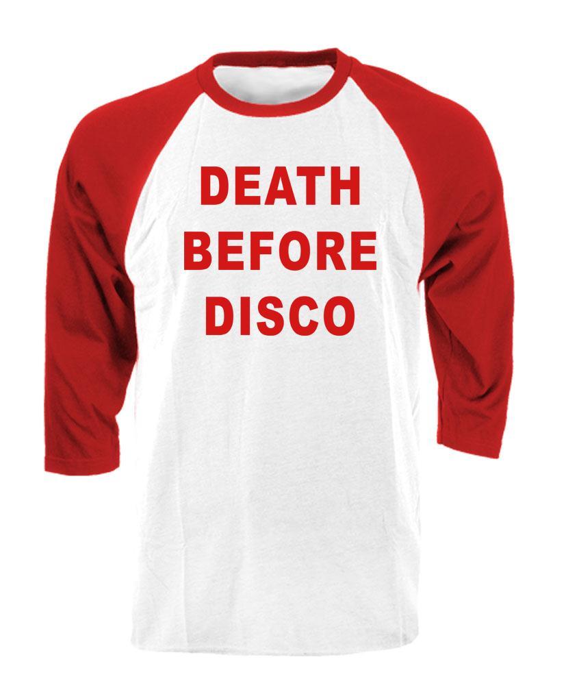 DEATH BEFORE DISCO – Unisex Cotton 3/4 Sleeve Raglan T-Shirt