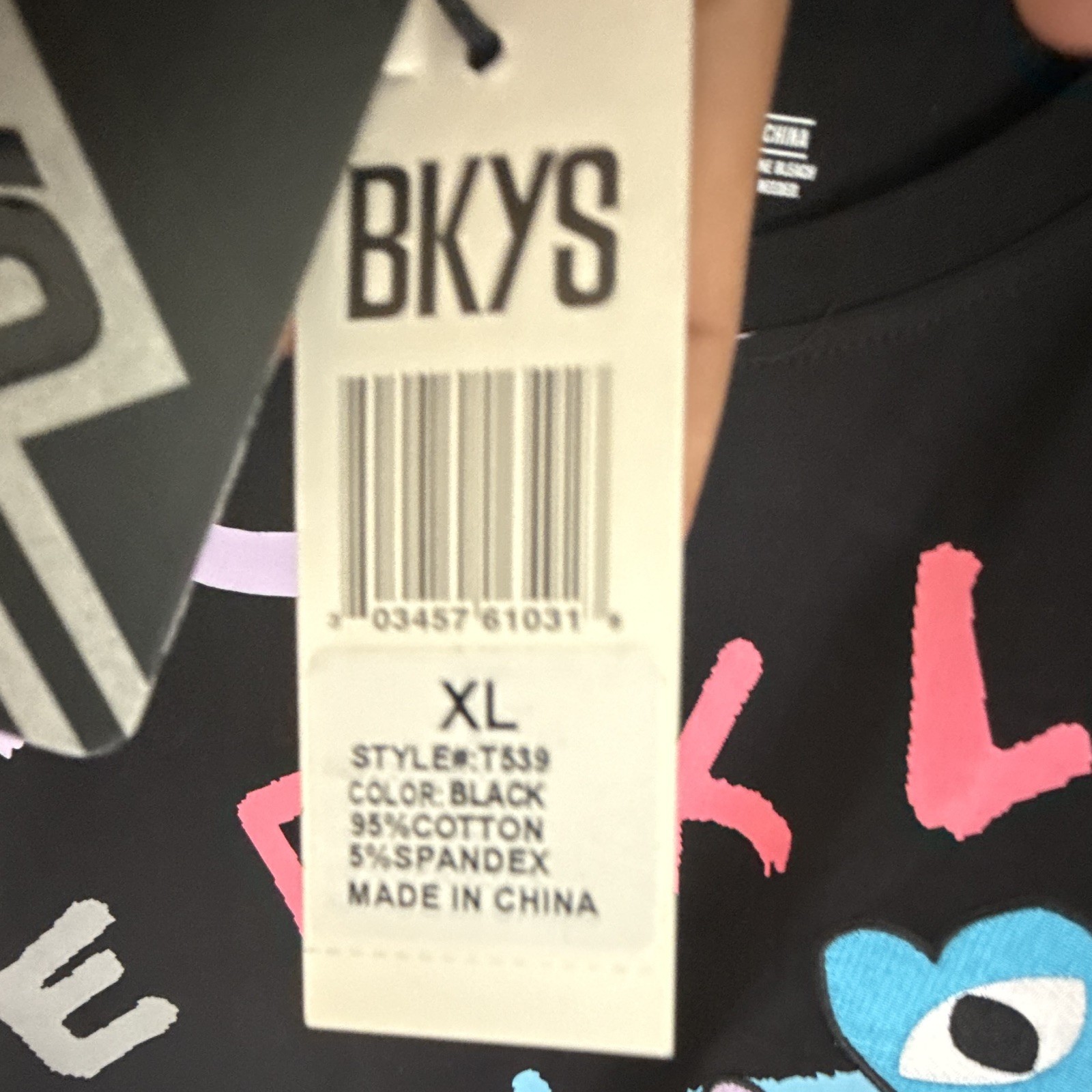 FCK LoVE Graphic Print Black Men’s XL Cotton Crew Neck Short Sleeve