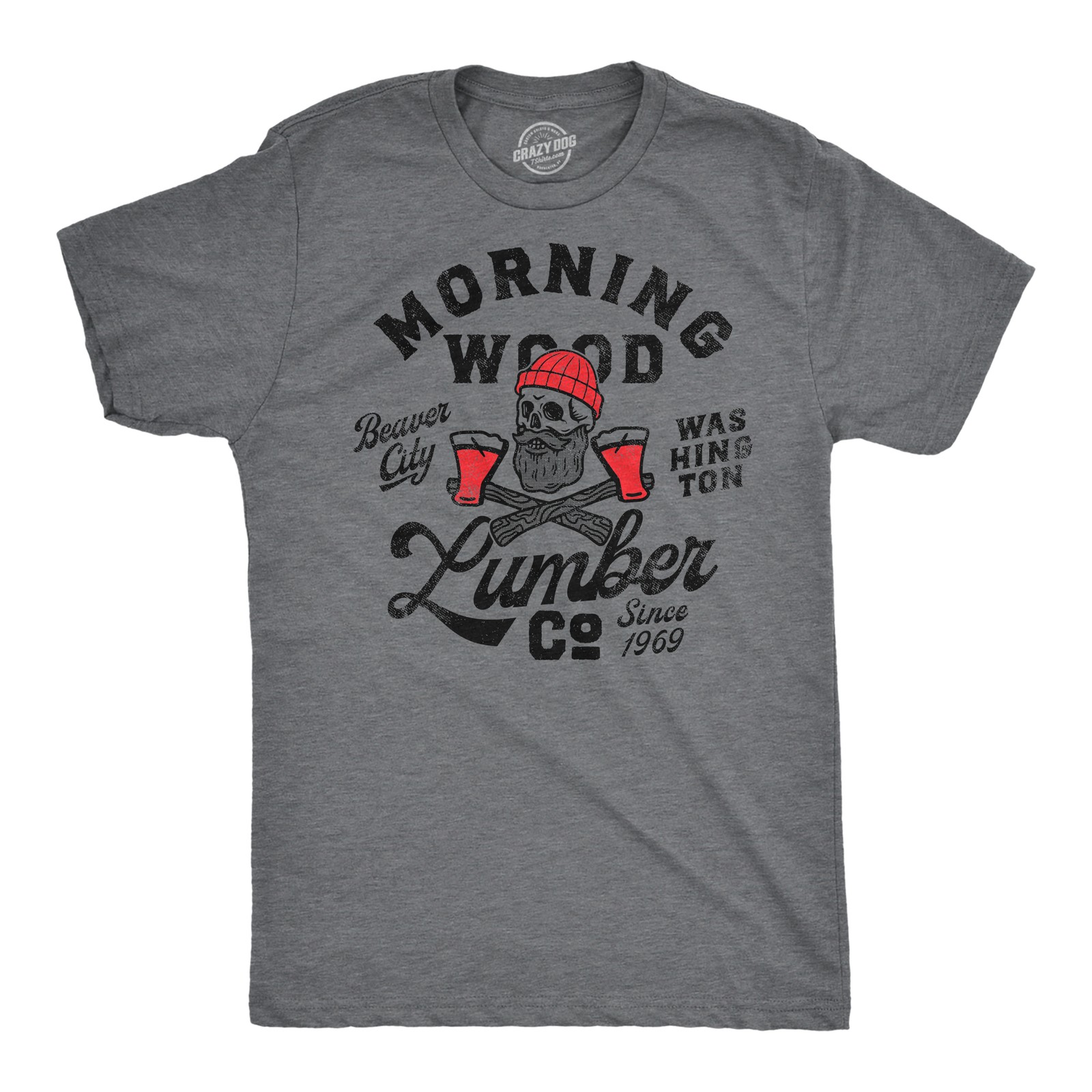 Mens Morning Wood Lumber Company T Shirt Funny Shirt with Adult Humor Innuendo
