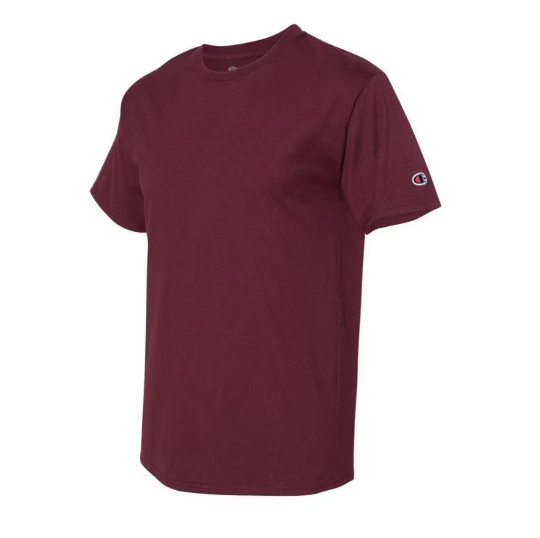 Champion T425 men’s round neck short-sleeved burgundy T-shirt (M size)