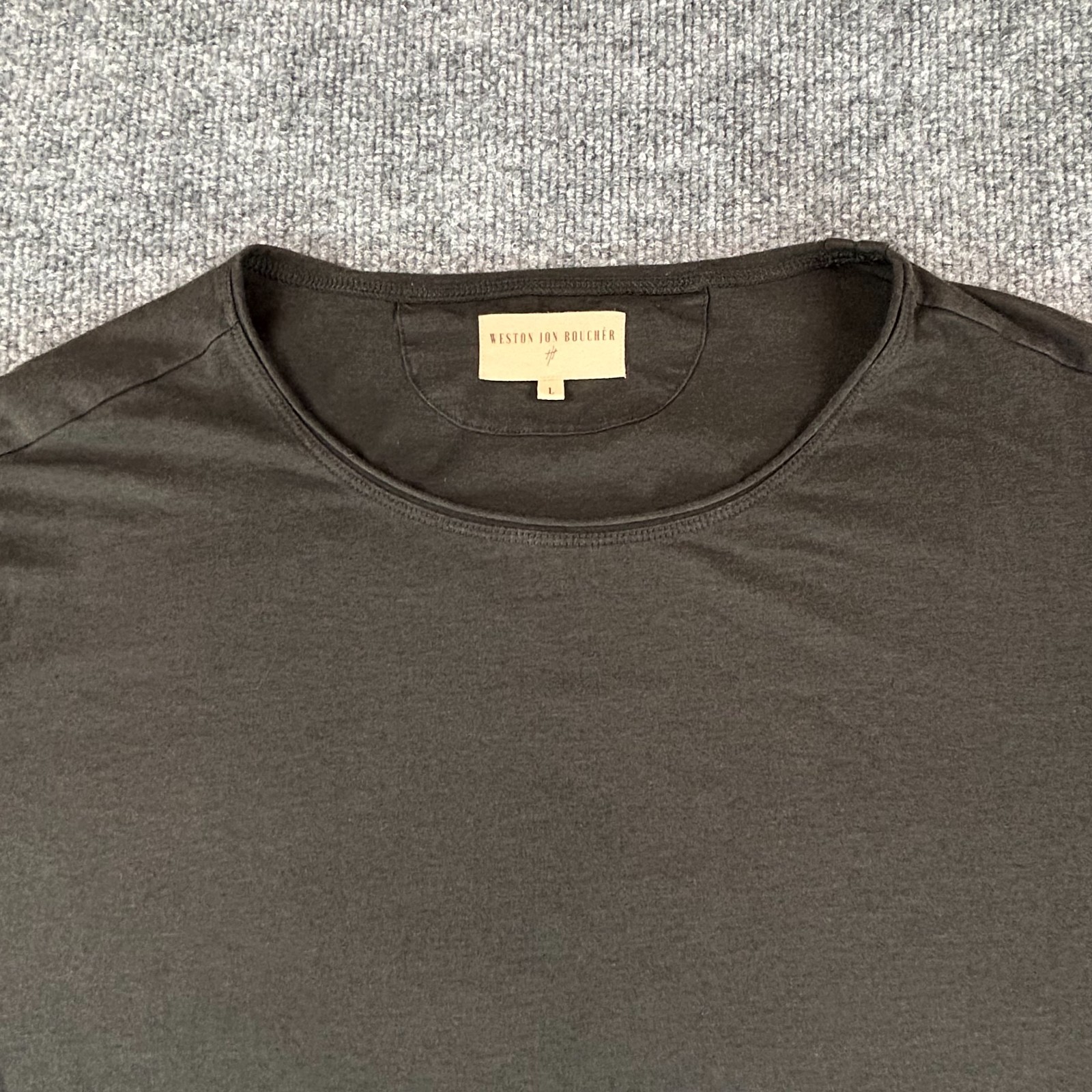 Weston Jon Boucher Shirt Mens Large Brown Tee Lightweight Stretch Solid Luxury