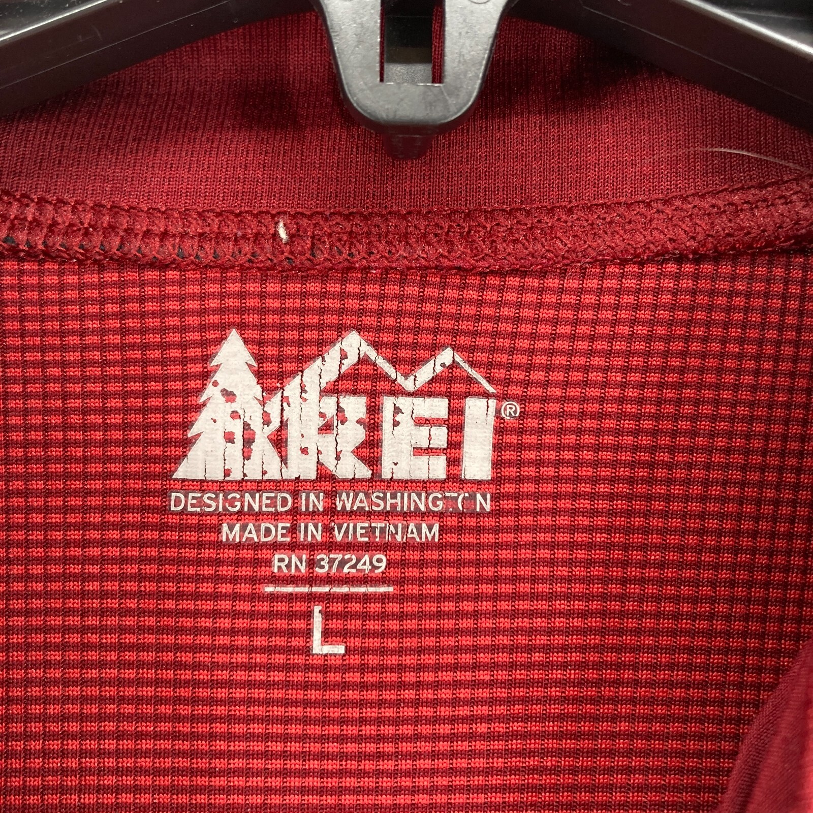 REI Screeline Half-Zip Long-Sleeve T-Shirt Mens Large Red Outdoors Hiking Travel