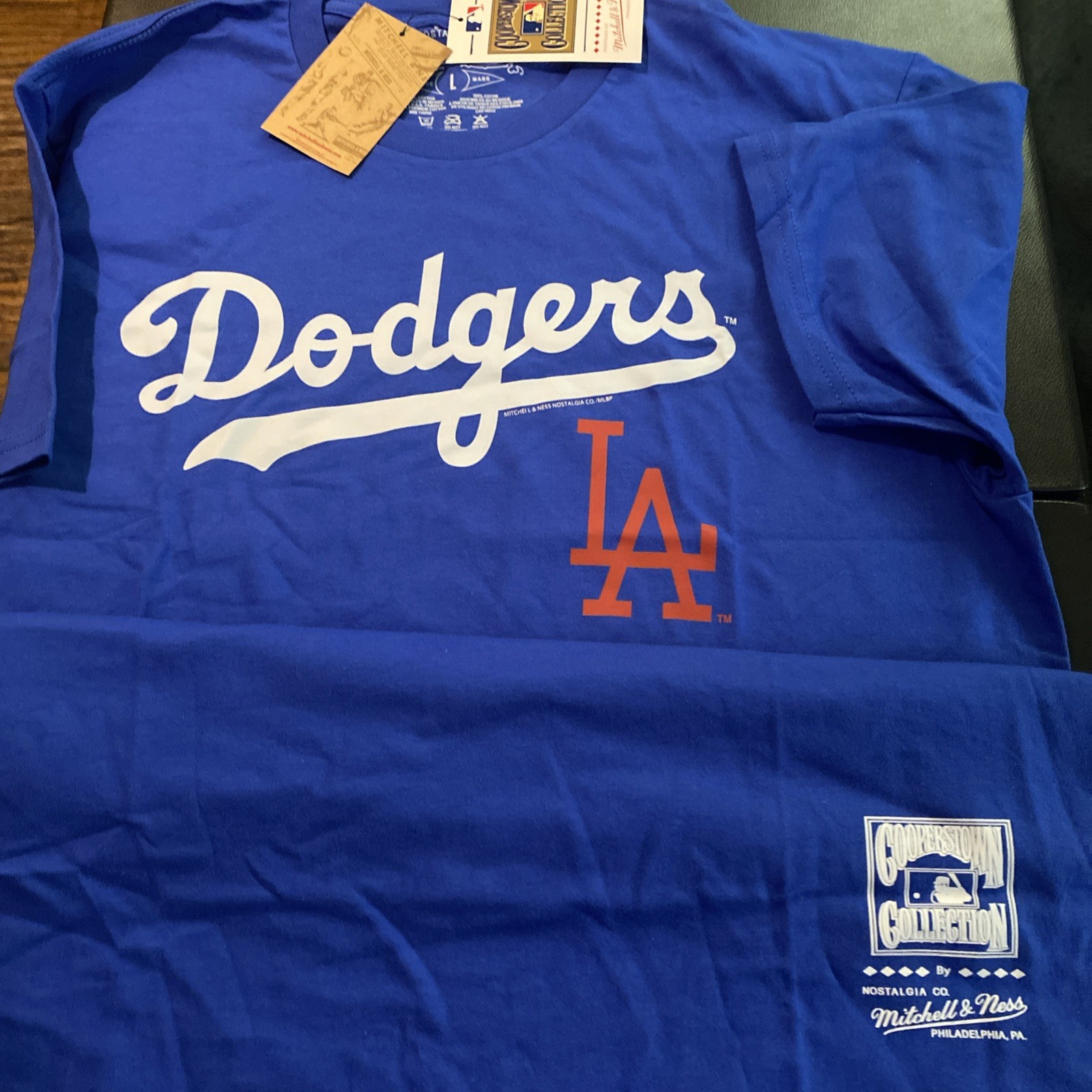 Mitchell & Ness Los Angeles Dodgers MLB T-Shirt Size L, NWT 100% Authentic