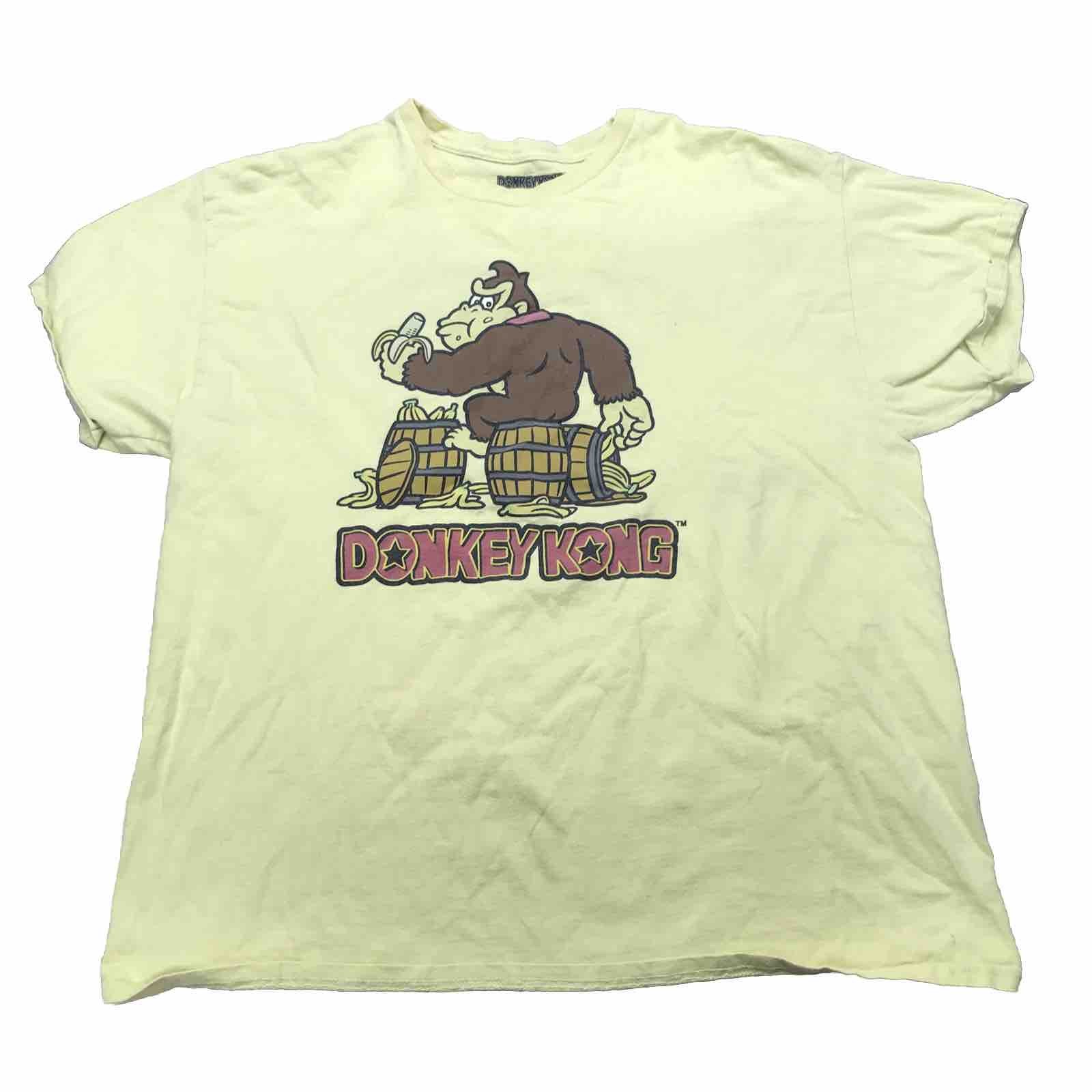 Nintendo Donkey Kong Men’s Short Sleeve Graphic T-Shirt Size XL Yellow Flashback