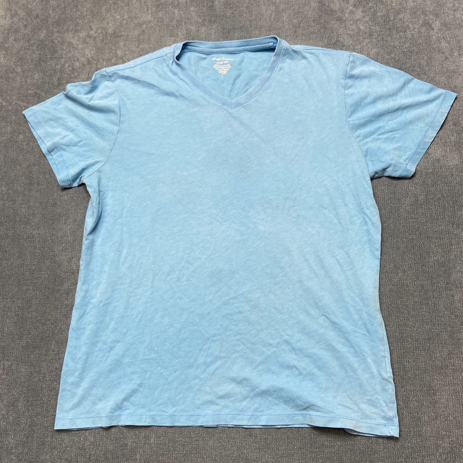 Banana Republic T-Shirt Mens Large Blue Short Sleeve V-Neck Casual Pullover