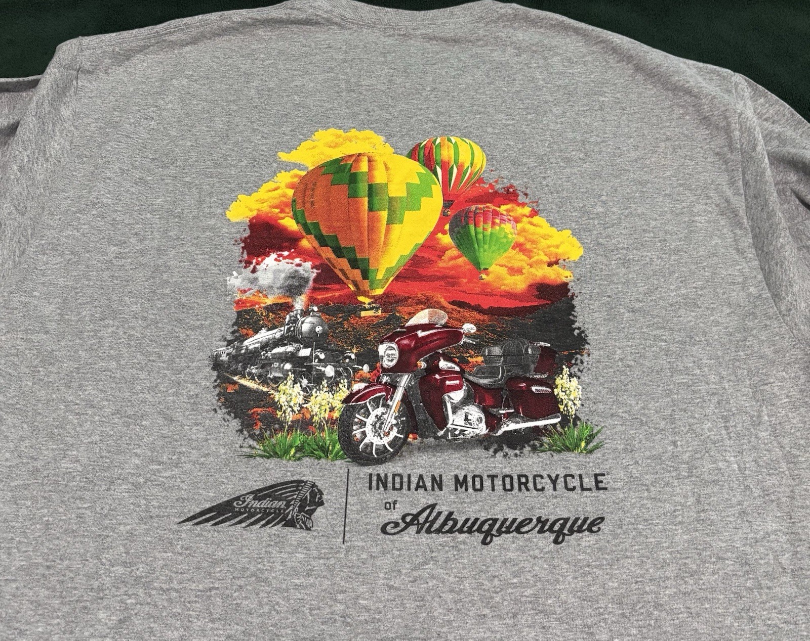 Indian Motorcycle Gray Long Sleeve Shirt Size XL Albuquerque New Mexico