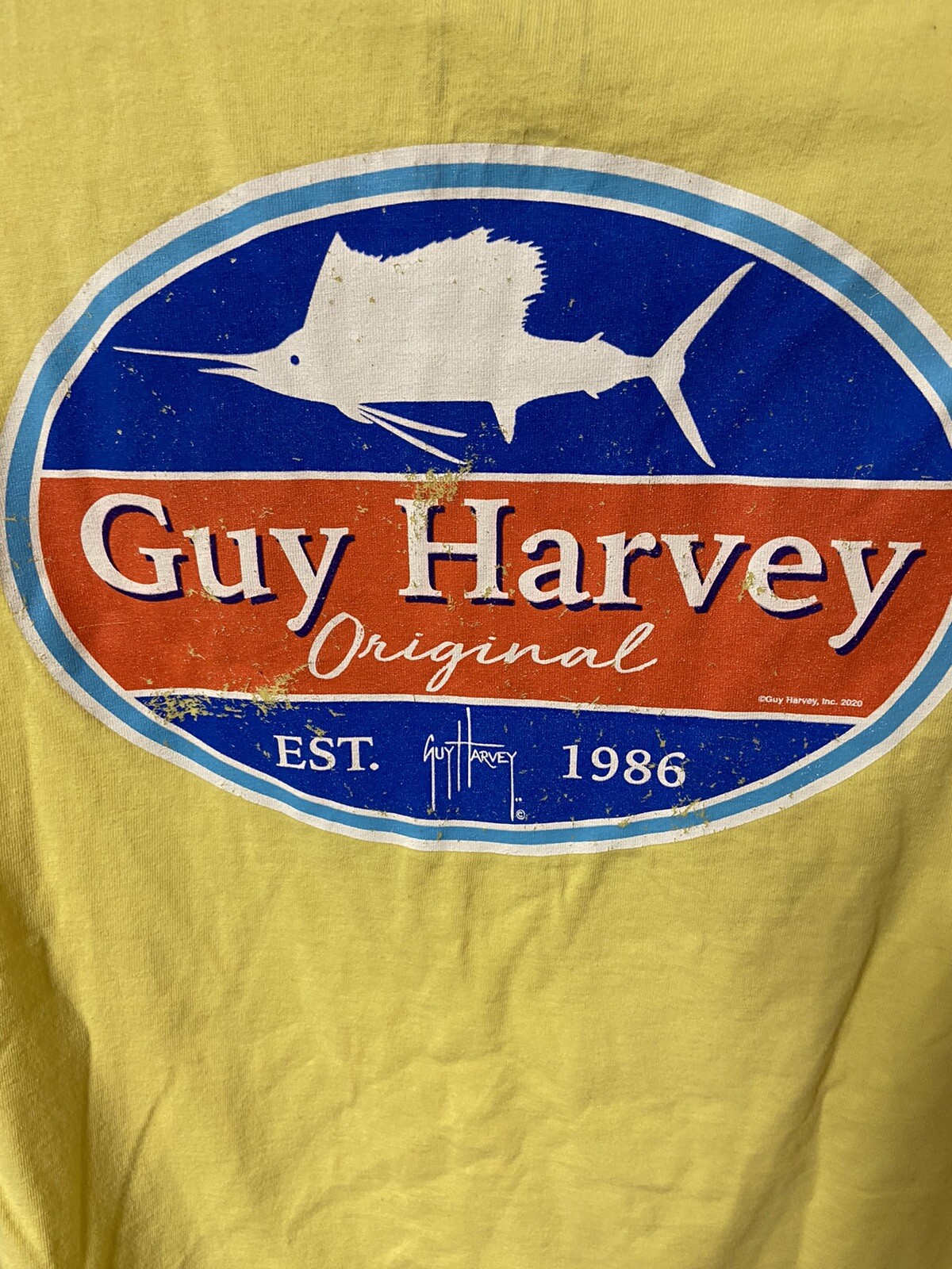 Guy Harvey Shirt Adult Extra Large Yellow Fishing Fisherman Outdoors