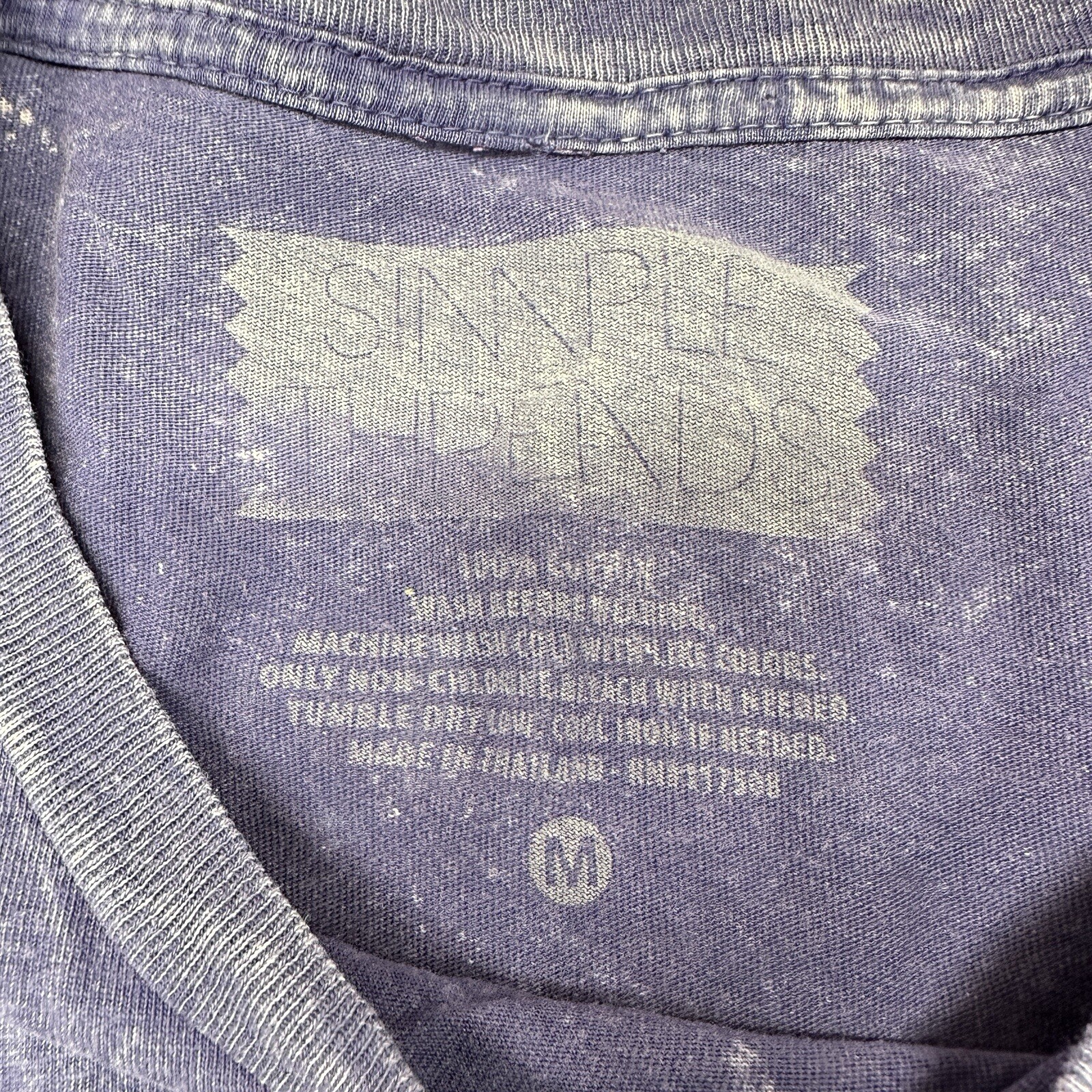 Simple Threads Shirt Adult Unisex M Purple Distressed Style Short Sleeve