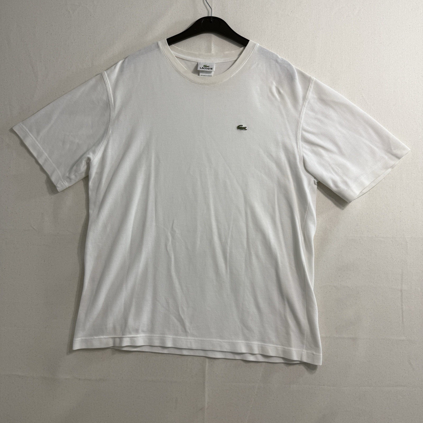 Lacoste Men’s Classic Logo T-Shirt, White Size 5 *stains