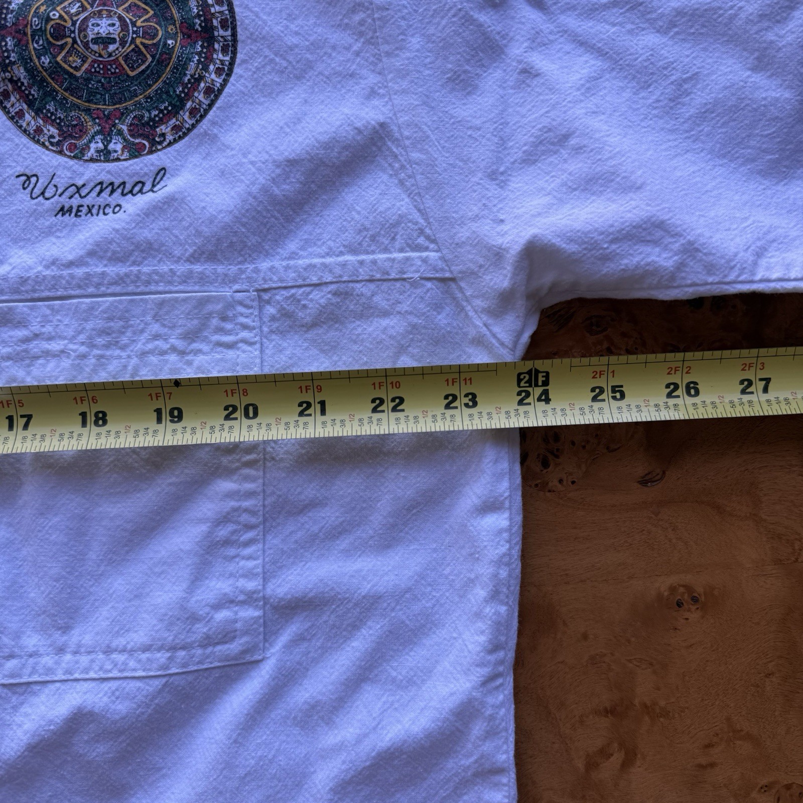 White Shirt Mens XL White Mexican Beach Casual Flour Sack Drawstring Tourist