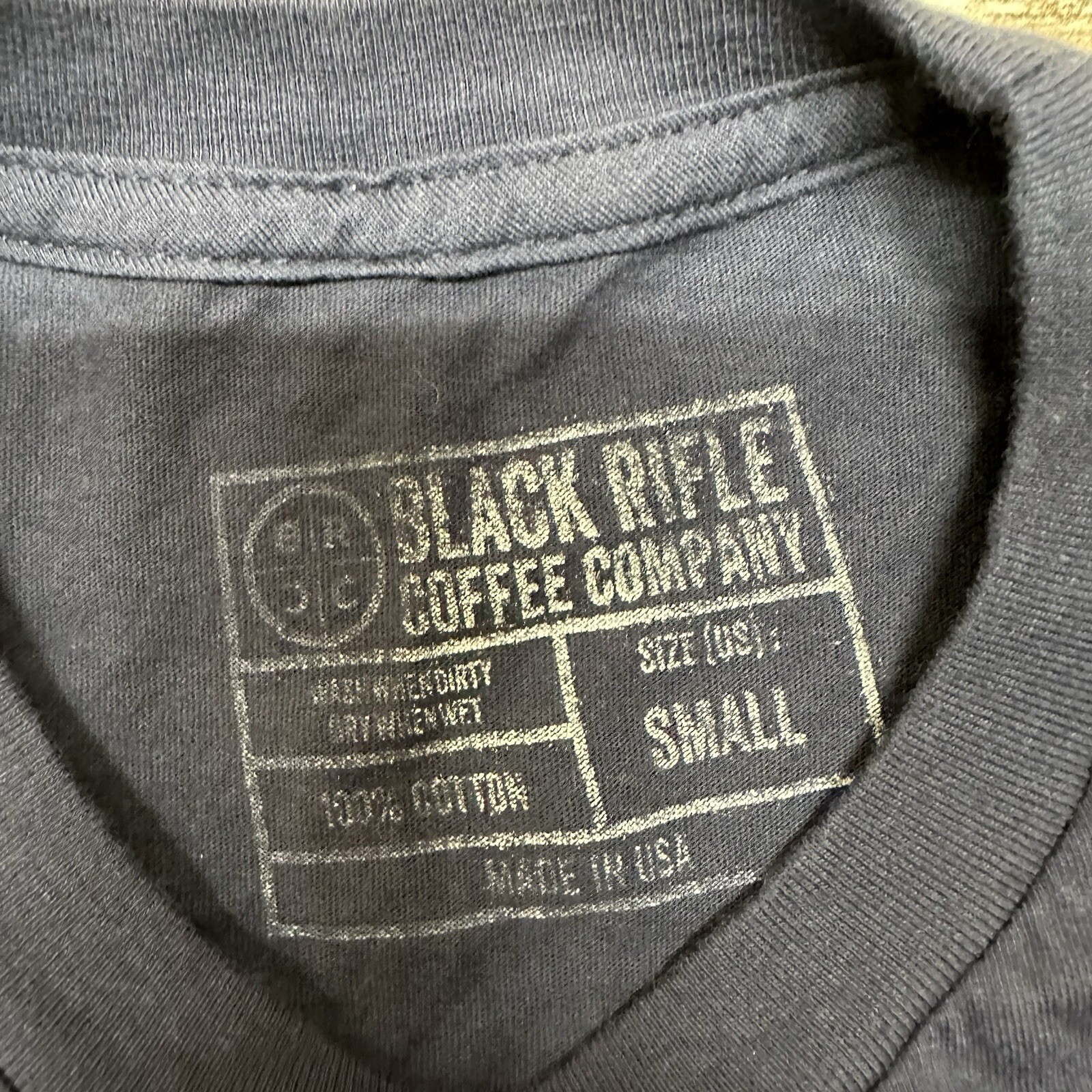 Black Rifle Coffee Shirt Men Small Blue Short Sleeve Basic Military Dad USA Made