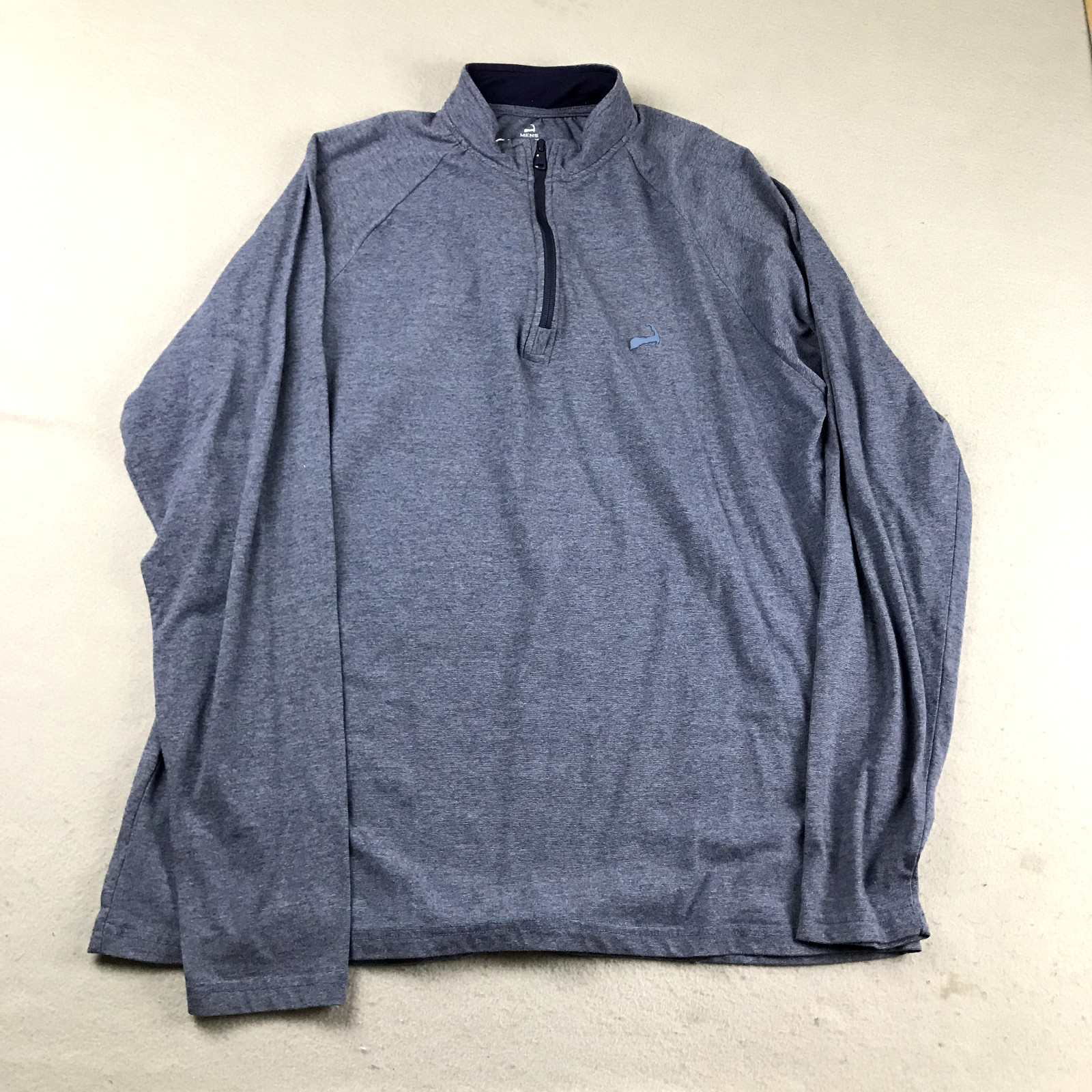 Cuffys Shirt Mens XL Blue Cotton Blend Long Sleeves 1/4 Zip Top Pullover