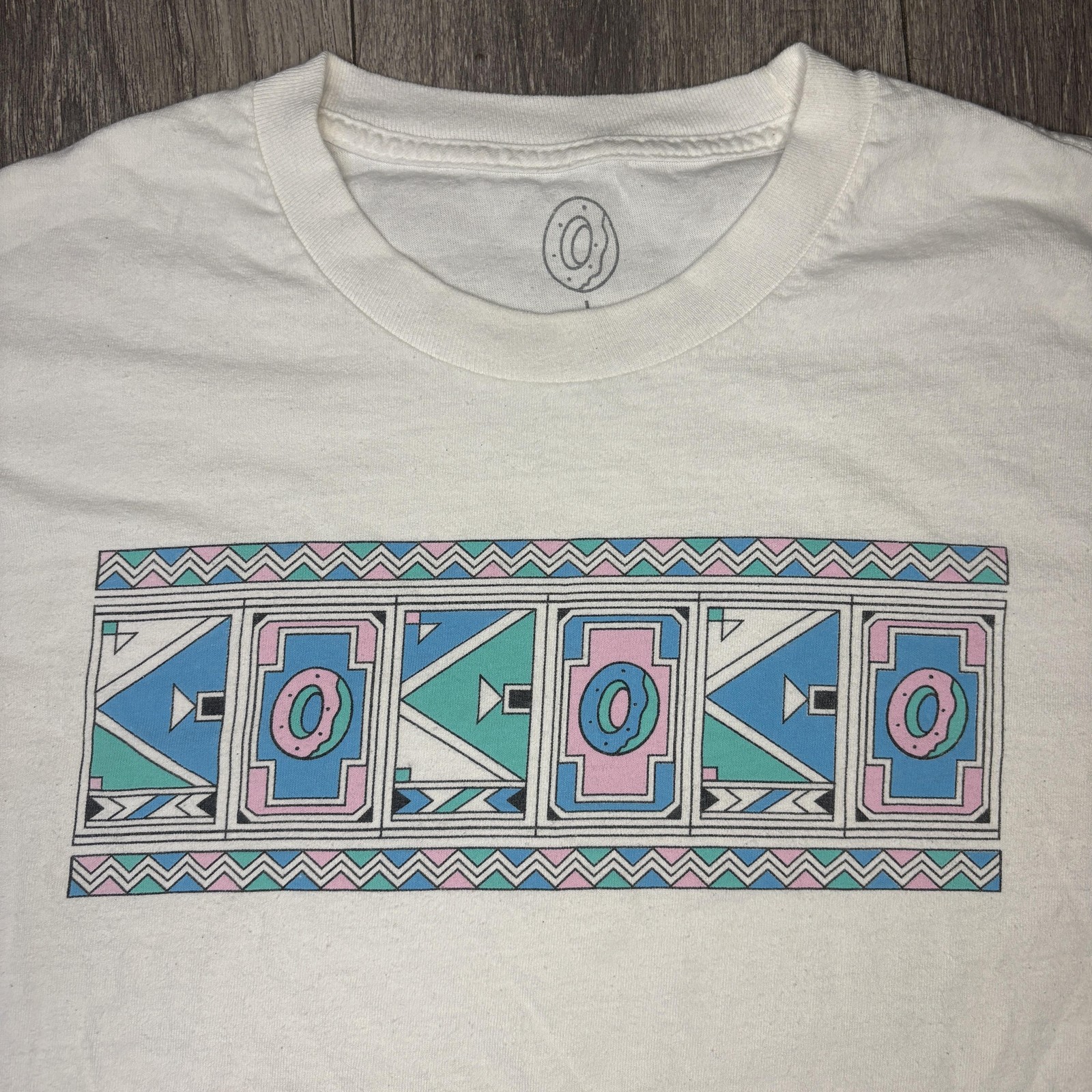 OFWGKTA Shirt Mens Large White Pastel Donut Aztec Graphic Tee Streetwear