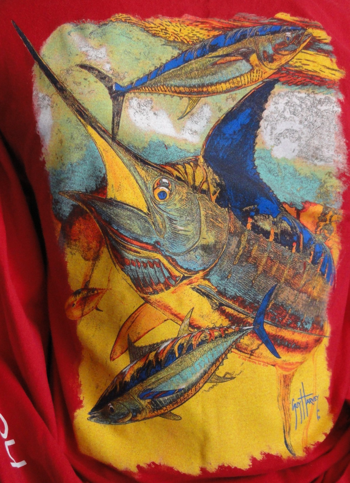 GUY HARVEY Awesome RED Long Sleeve Tee Shirt Small – SAILFISH & More – LOOK