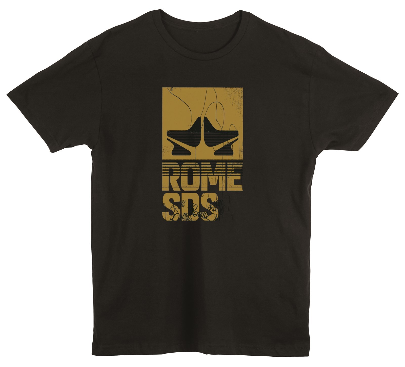 Rome Logo Tee Shirt, Short Sleeve T-Shirt, Men’s Small, Black New