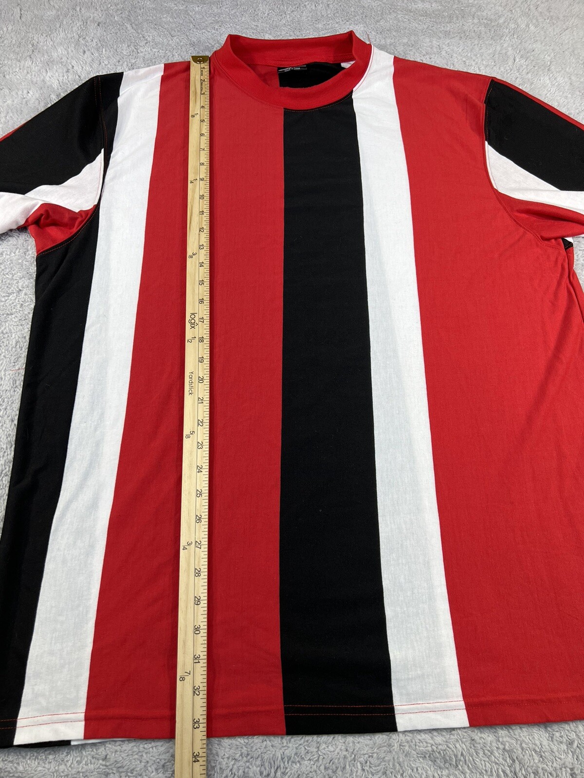 Brooklyn State Men’s Vertical Stripe Crew Size 3XL Color Block Cotton Polyester