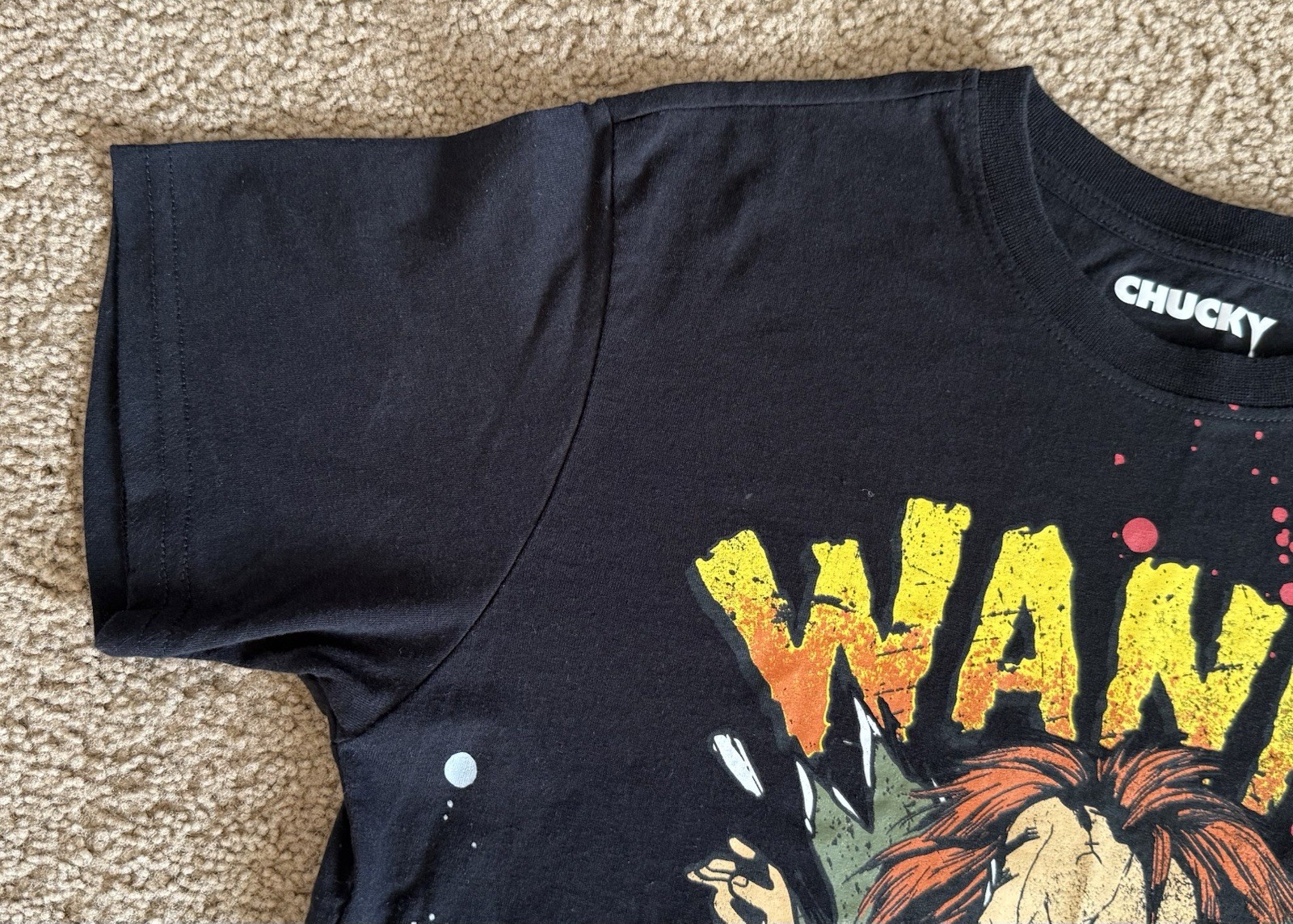 Child’s Play Chucky “Wanna Play?!” Licensed T Shirt Size Small Black