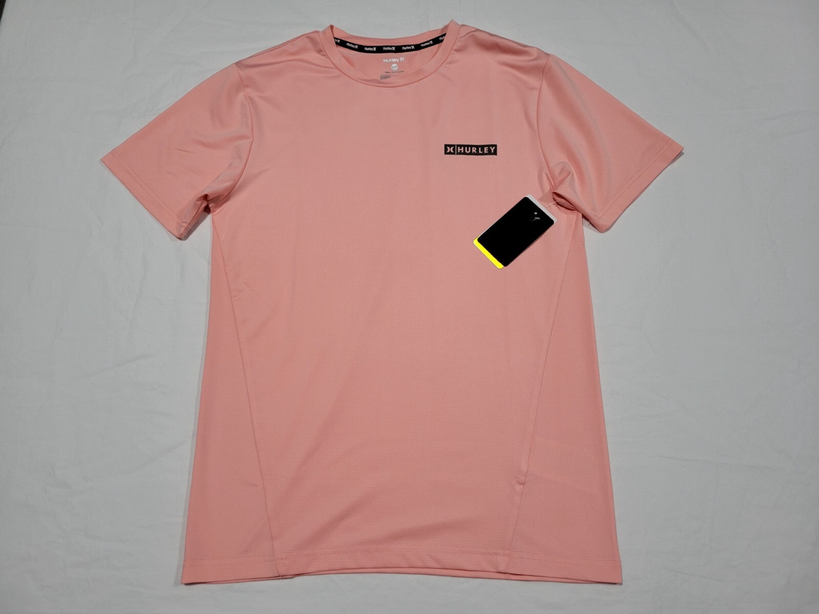 Hurley Mens Performance Essentials Block Logo Apricot Blush Multi Sports Shirt