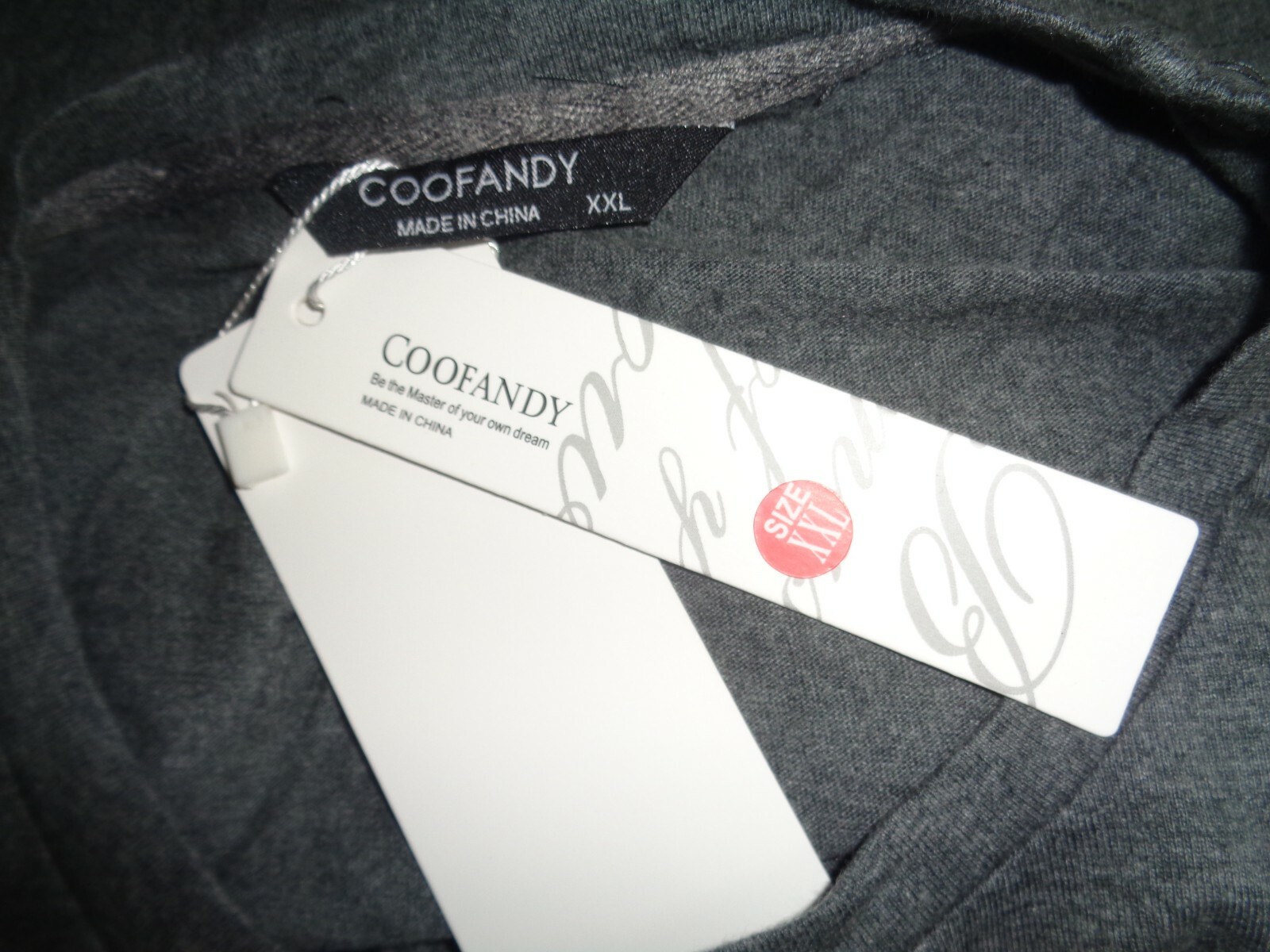 COOFANDY DARK GRAY FRONT ALL OVER CUT OUT CREW NECK T-SHIRT NWT XXL