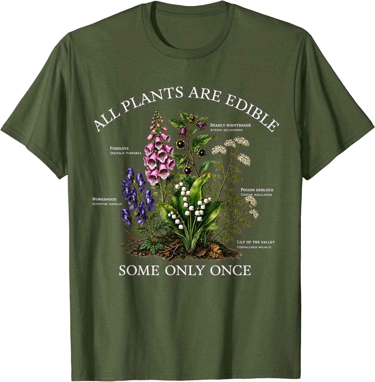 All Plants are Edible Some Only Once Funny Botany Gardening T-Shirt