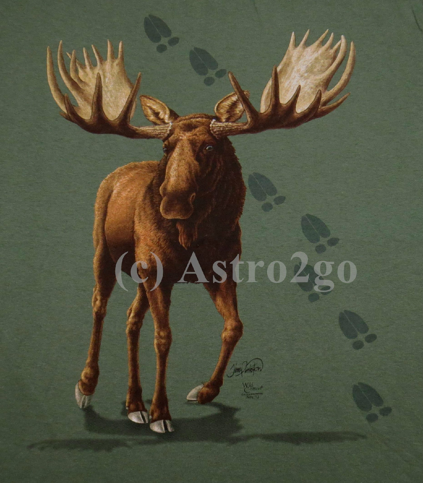MOOSE TRAX-Animals Nature Deer Elk Wildlife Bullwinkle Science T shirt S-2XL