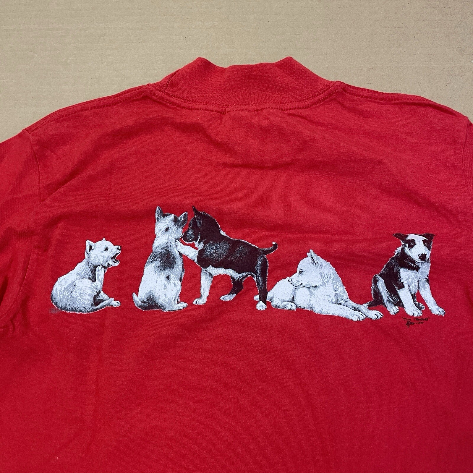 Alaska Huskies Shirt Adult Small Red Longsleeve Dogs Mock Neck Y2K Alaskan Mens