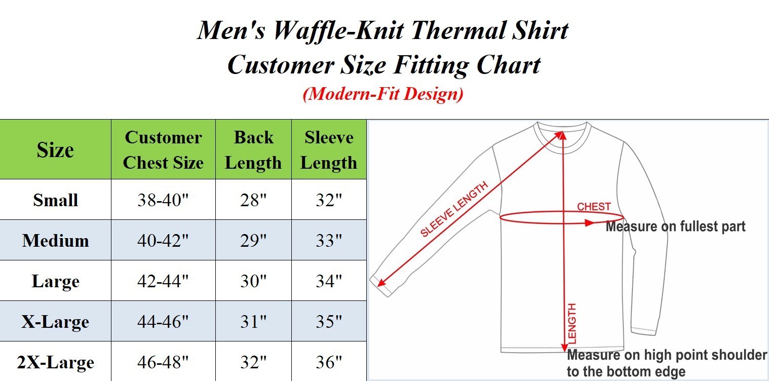 Men’s 3-Pack Long Sleeve Thermal Shirts Soft Knit Ribbed Warm Classic ( S-2XL )