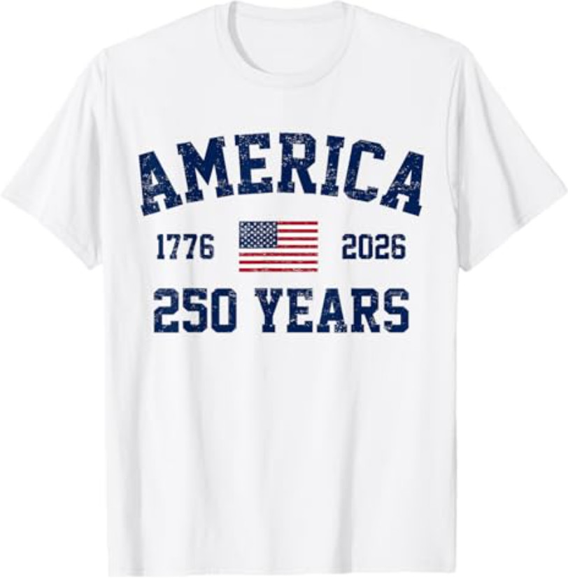 Patriotic 250 Years 1776 2026 4th July 250th Anniversary USA T-Shirt