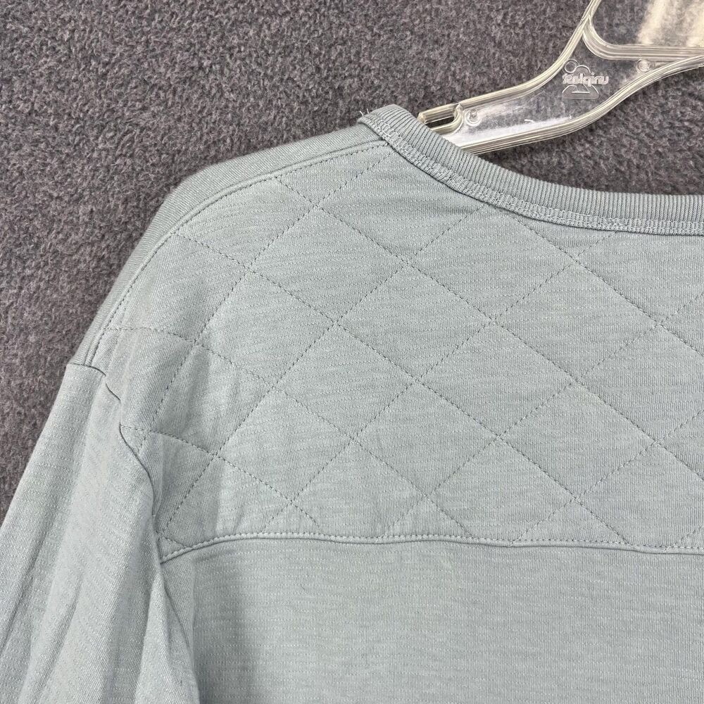 Frame Shirt Mens Medium Ice Blue Long Sleeve Quilted Back Crewneck LMTS0201