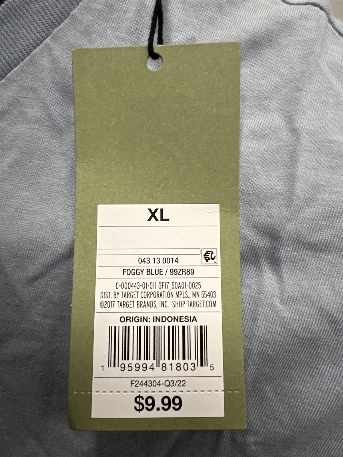 Goodfellow Men’s Standard Short Sleeve T-Shirt – Foggy Blue new w/ tags