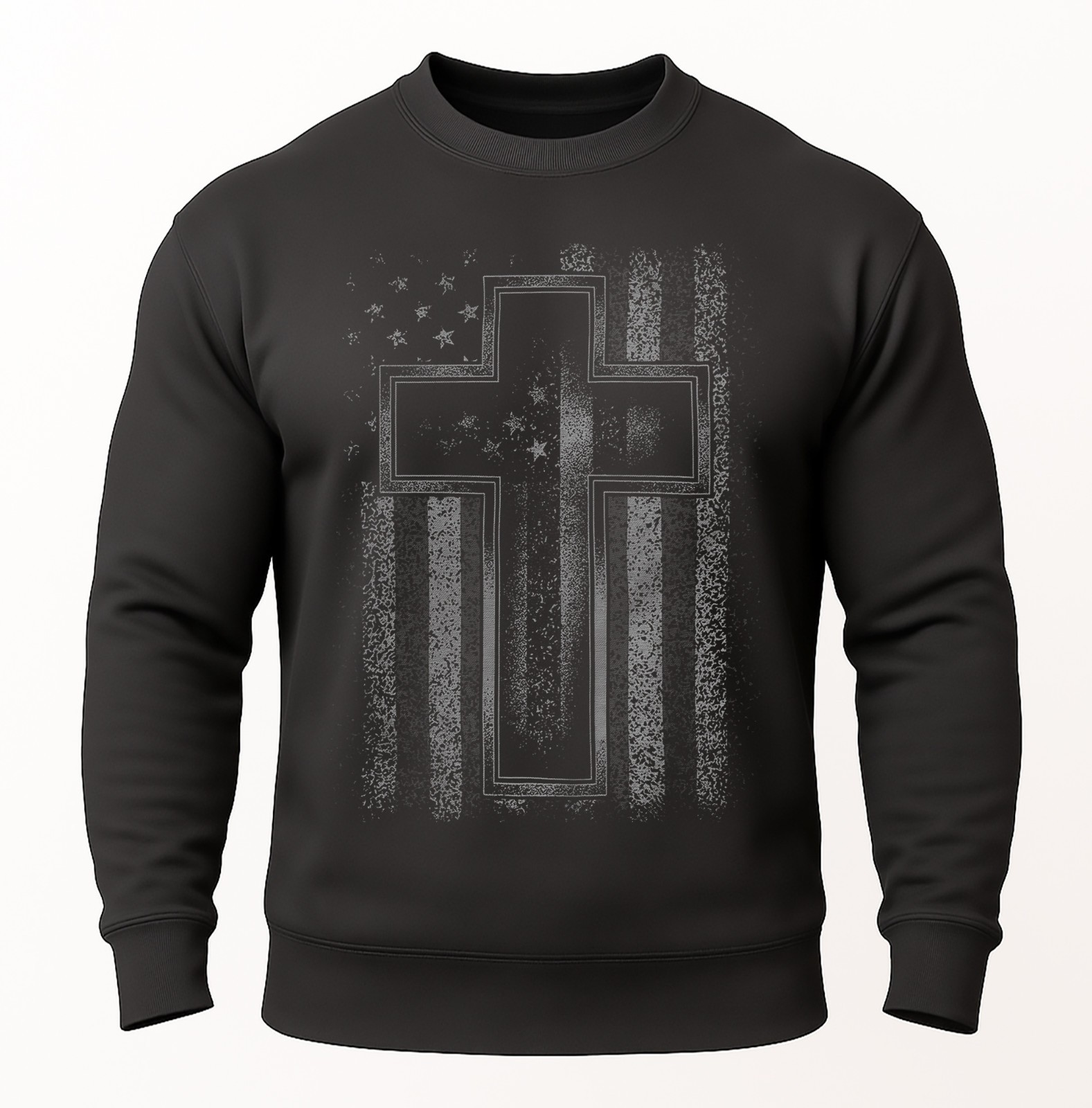 Christian Cross American Flag Sweatshirt | Faith & Patriotic Crewneck