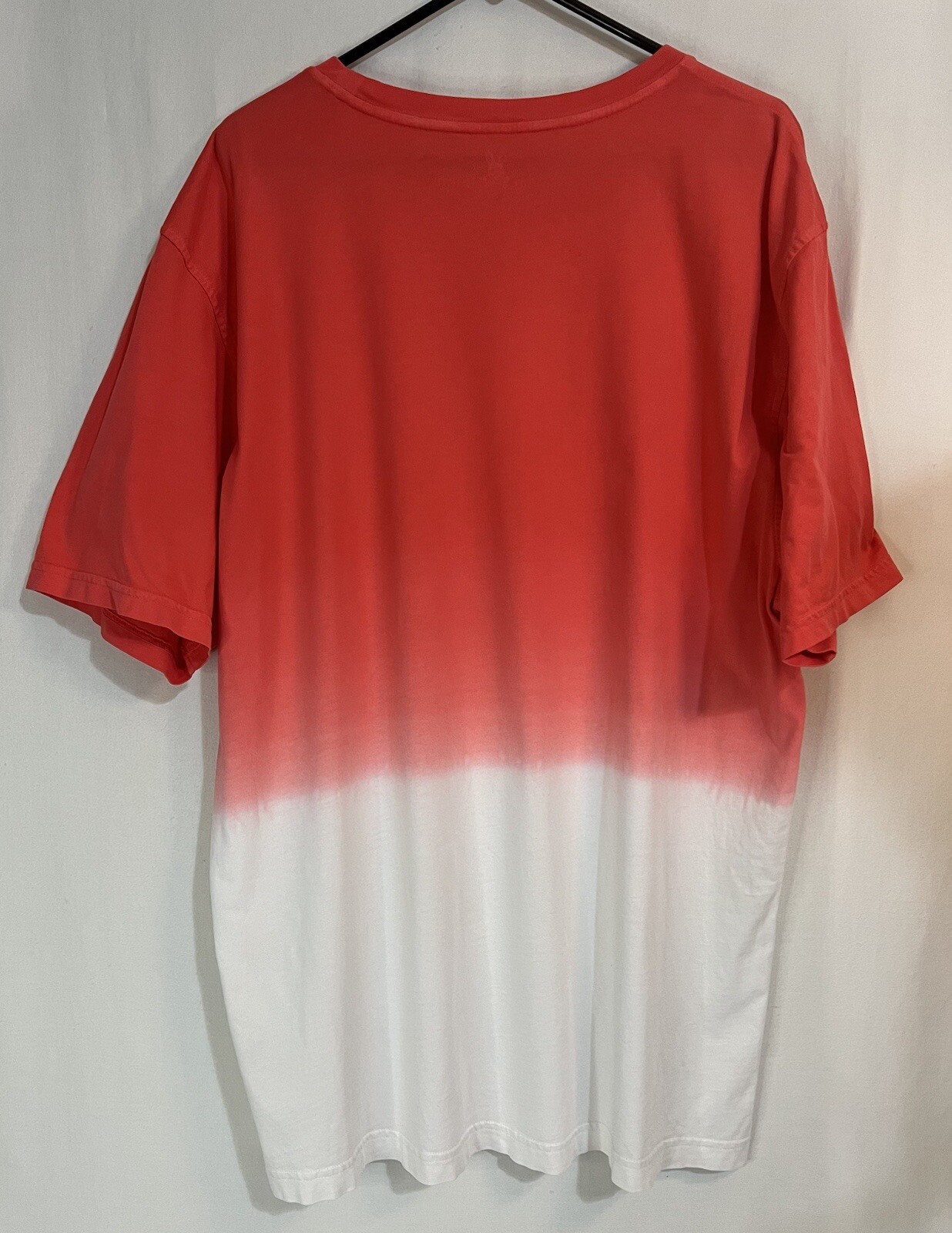 Psycho Bunny Shirt Mens 9 Pink White Ombre Colorblock Logo Print Crewneck Cotton