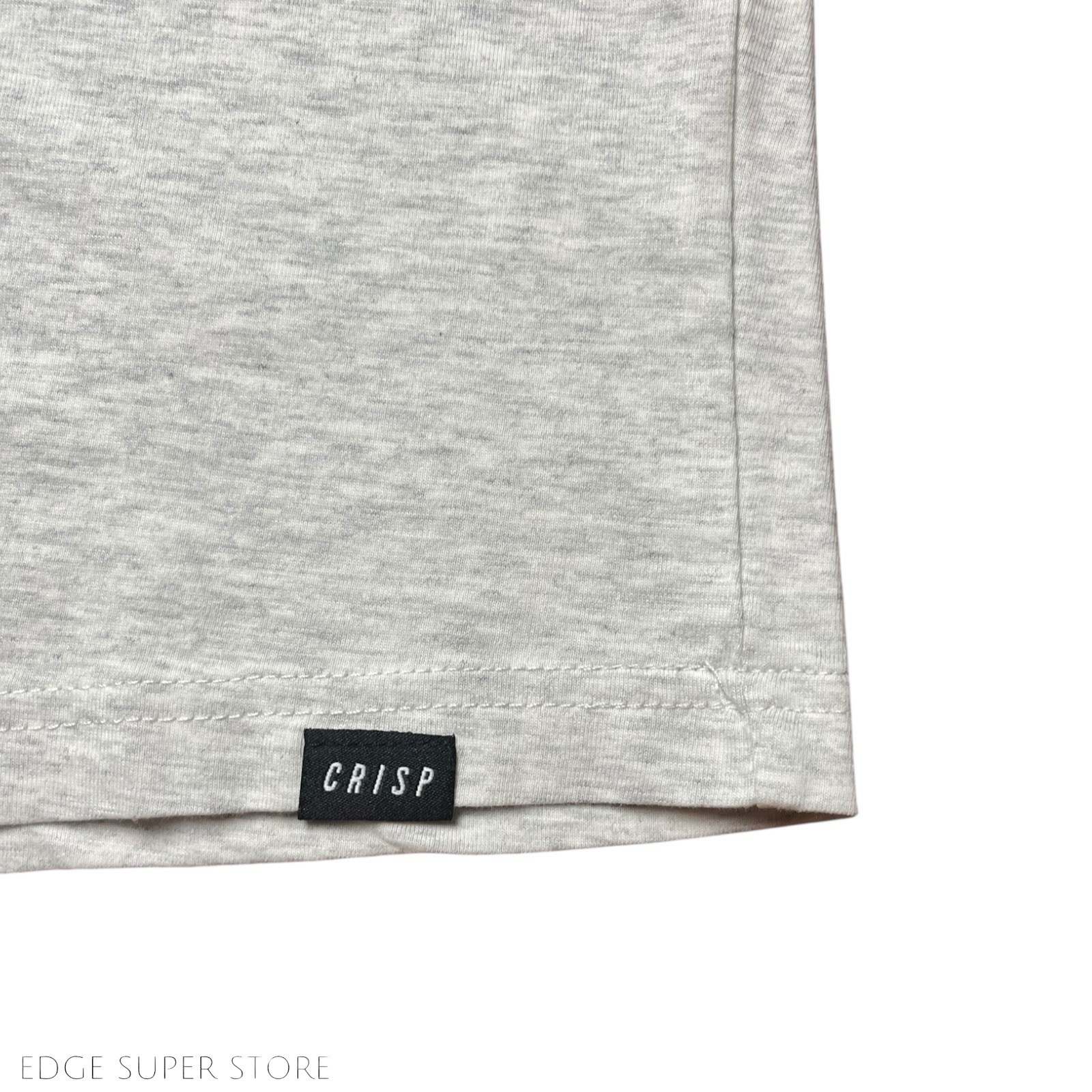Crisp Light Gray Woven Cotton Short Sleeve Boxy Crew Neck Tee TShirt Size Small