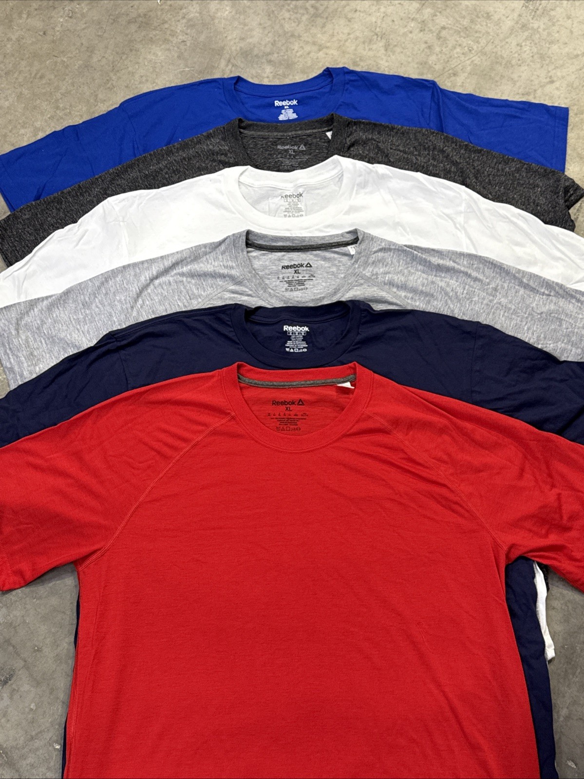Reebok Men’s Short Sleeve 6 Pack New T-Shirt, Size LARGE (6 Colors Pack)
