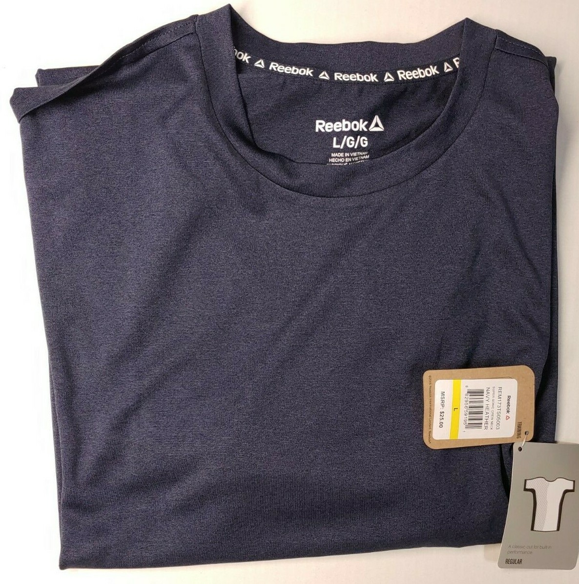 Reebok Super Sonic Gym Training Shirt Navy Heather Men’s Size Large – XL