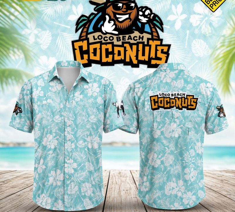 HOT NEW Loco Beach Coconuts logo HAWAIIAN SHIRT JTD057