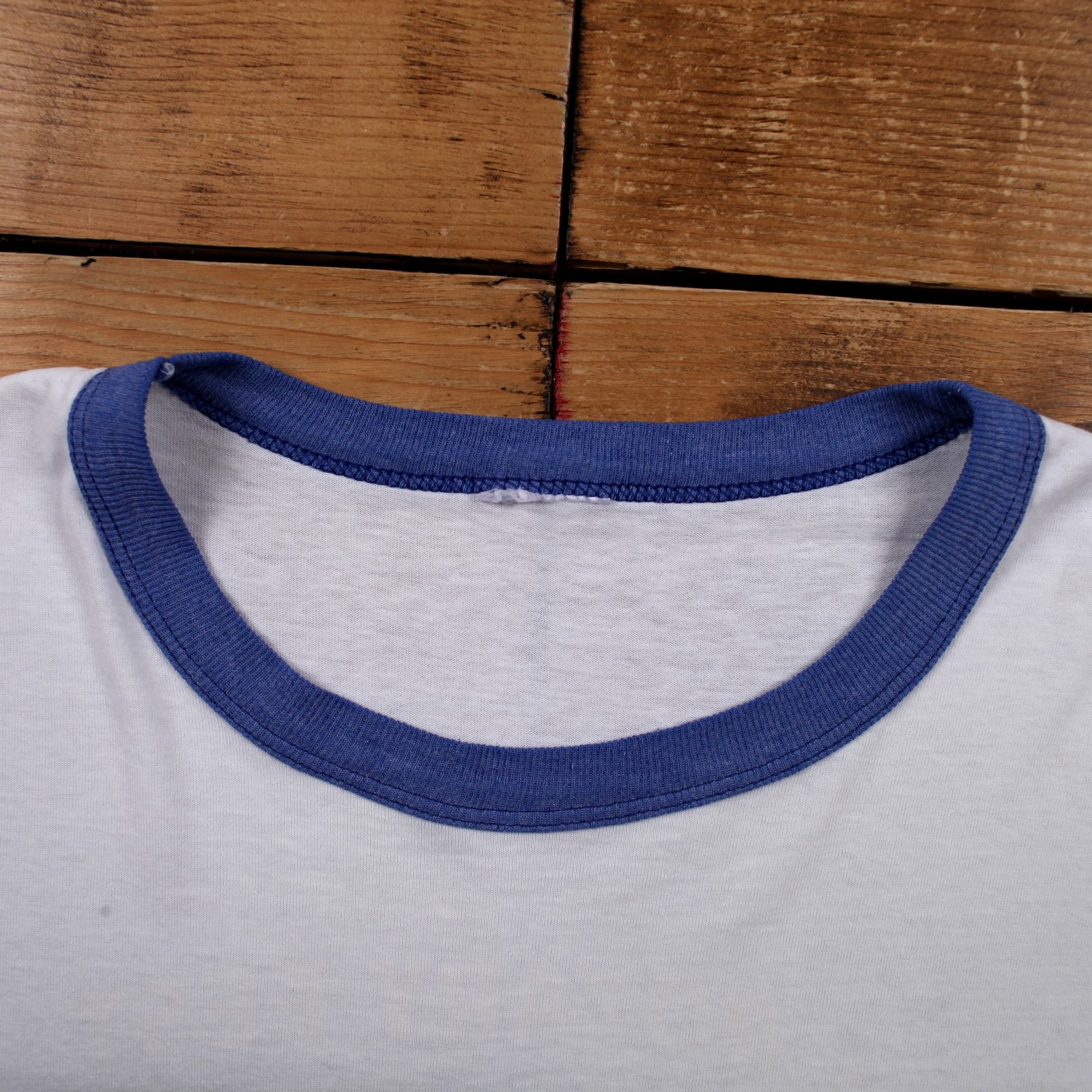 Vintage Ringer T-shirt 2XL Mens 00s 2007 Rotary Fest White Blue Festival Y2k