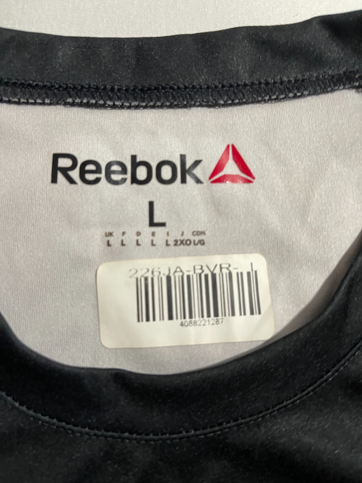Reebok Mens Large Black Performance Training T Shirt Athletic Gym NEW