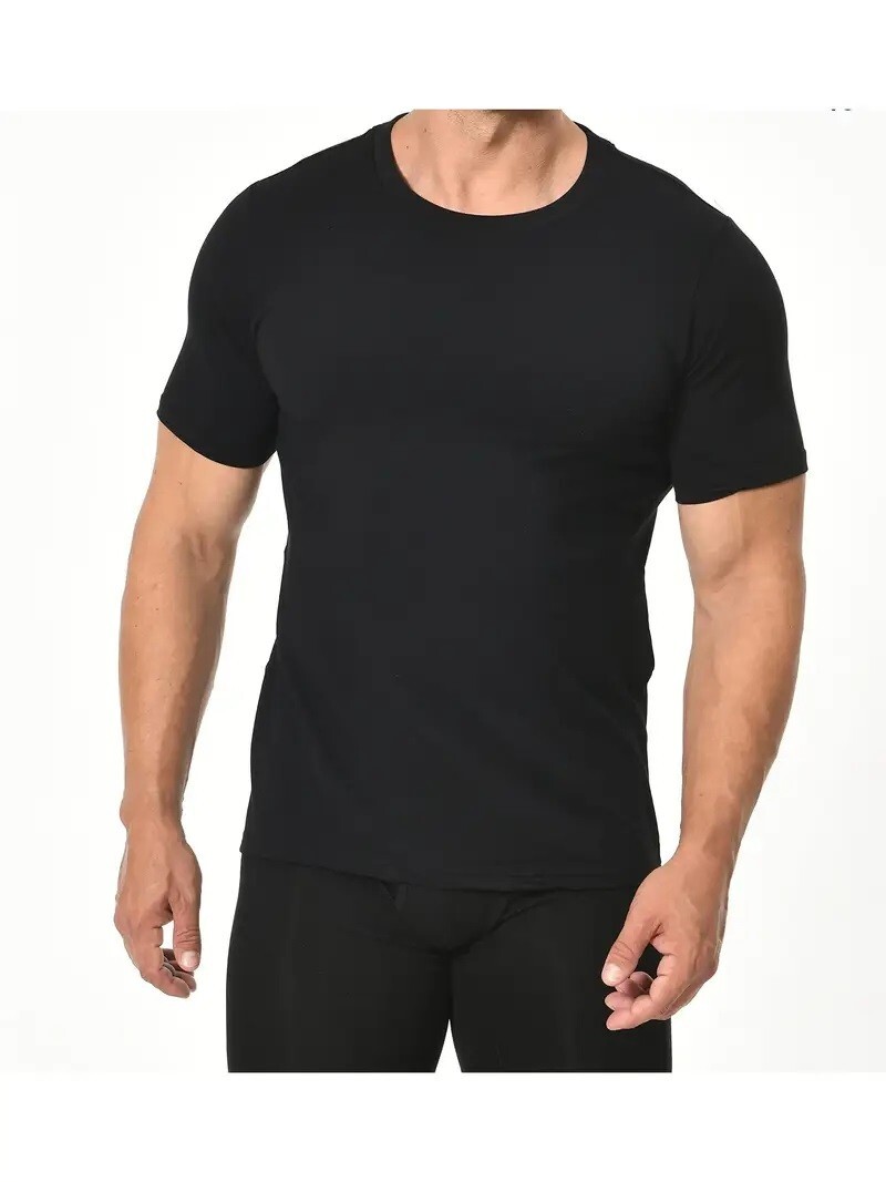 New 3-12 Pack Men’s 100% Cotton Tagless T-Shirt Undershirt Tee Plain Black S-XL