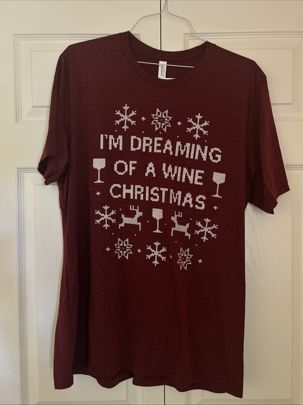 I’m Dreaming Of A Wine Christmas Mens XL Maroon Soft Cotton T-Shirt NEW