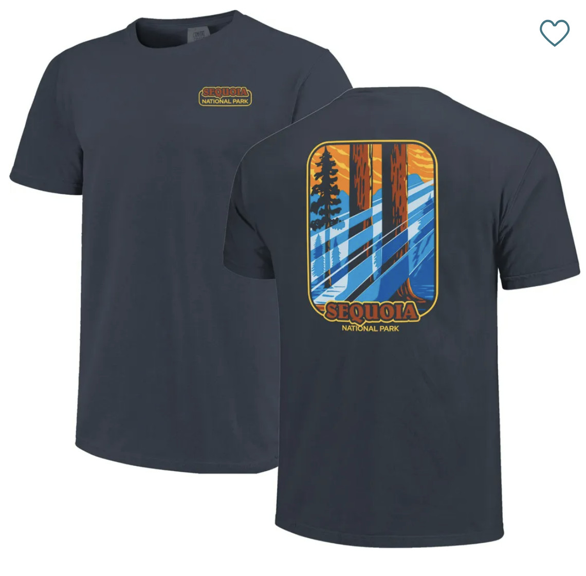 Comfort Colors Men’s Sequoia National Park T-shirt M Sun Beams Denim Graphic Tee