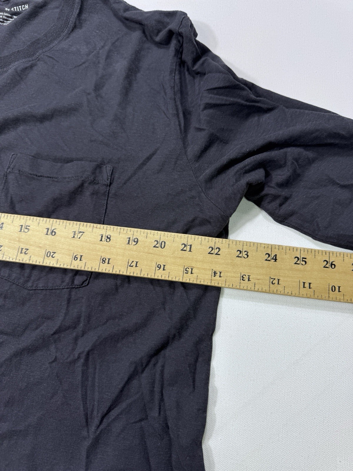 Taylor Stitch Shirt Mens 44 Gray Long Sleeve Pocket Organic Cotton Hemp Blend