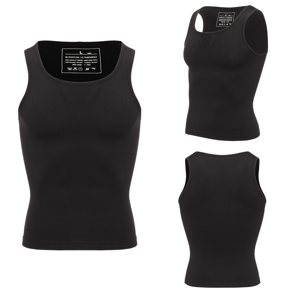 Mens Compression Shirt Slimming Body Shaper Vest Waist Trainer Vests Undershirts